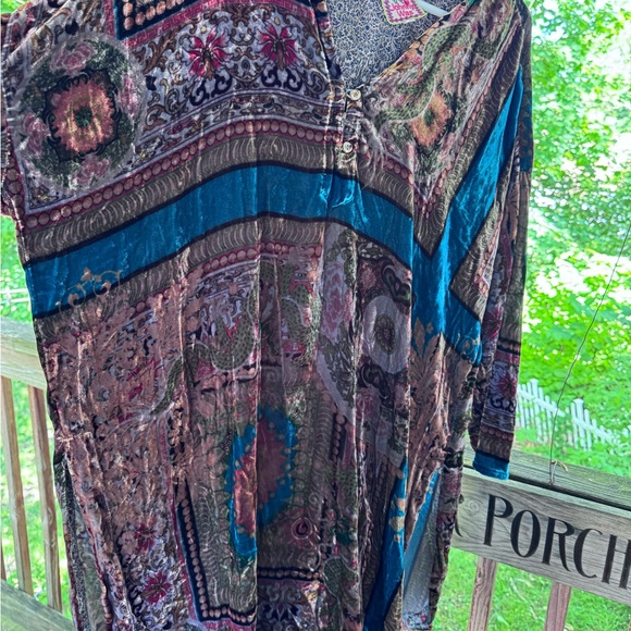 Johnny Was Colorful Patterned Velvet Tunic - Picture 7 of 7